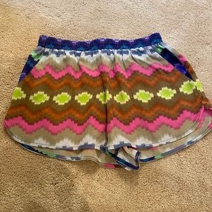 rainbow silk shorts